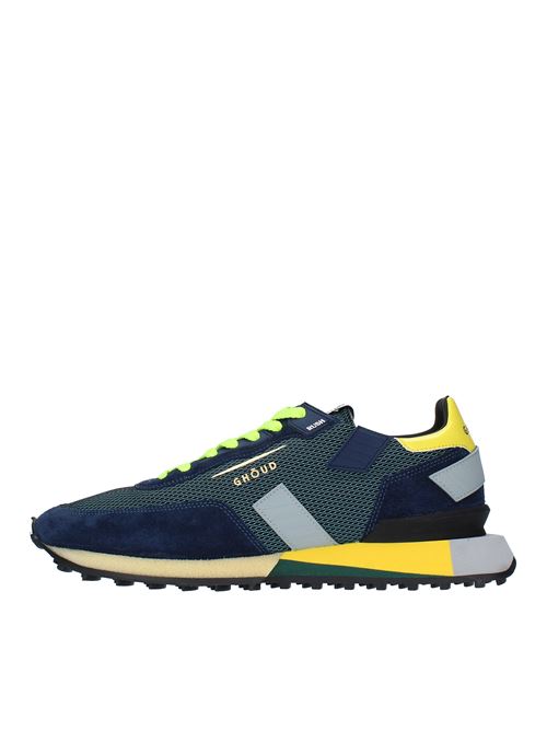 Sneakers modello RUSH GROOVE in camoscio e tessuto GHOUD | RGLM MS03BLU-GIALLO